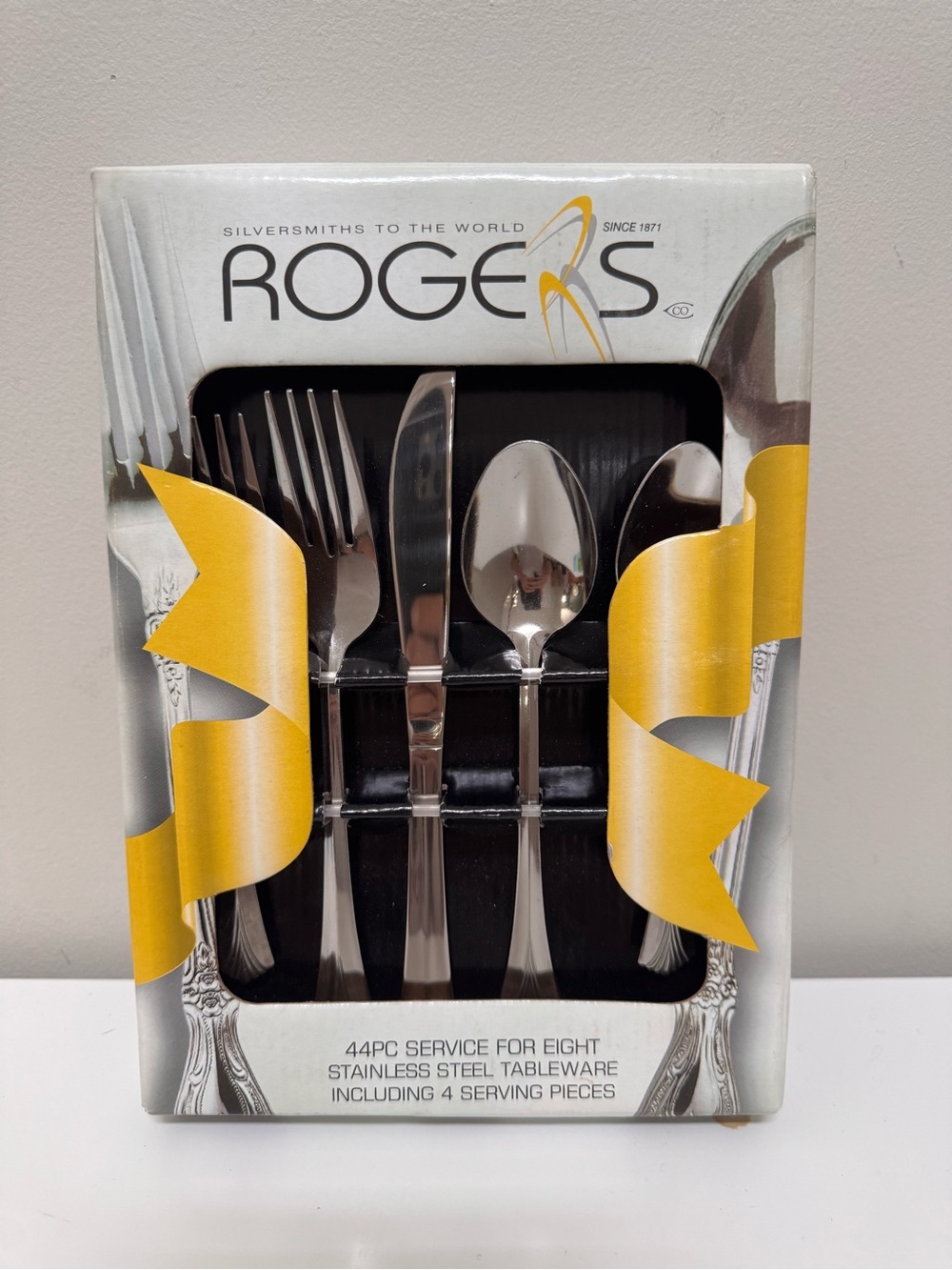 VTG 80s 90s Rogers Brighton 44 Piece Stainless Steel Tableware Set New